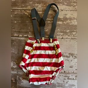 This Tribe of Three small shop romper suspender bloomers diaper cover toddler 2
